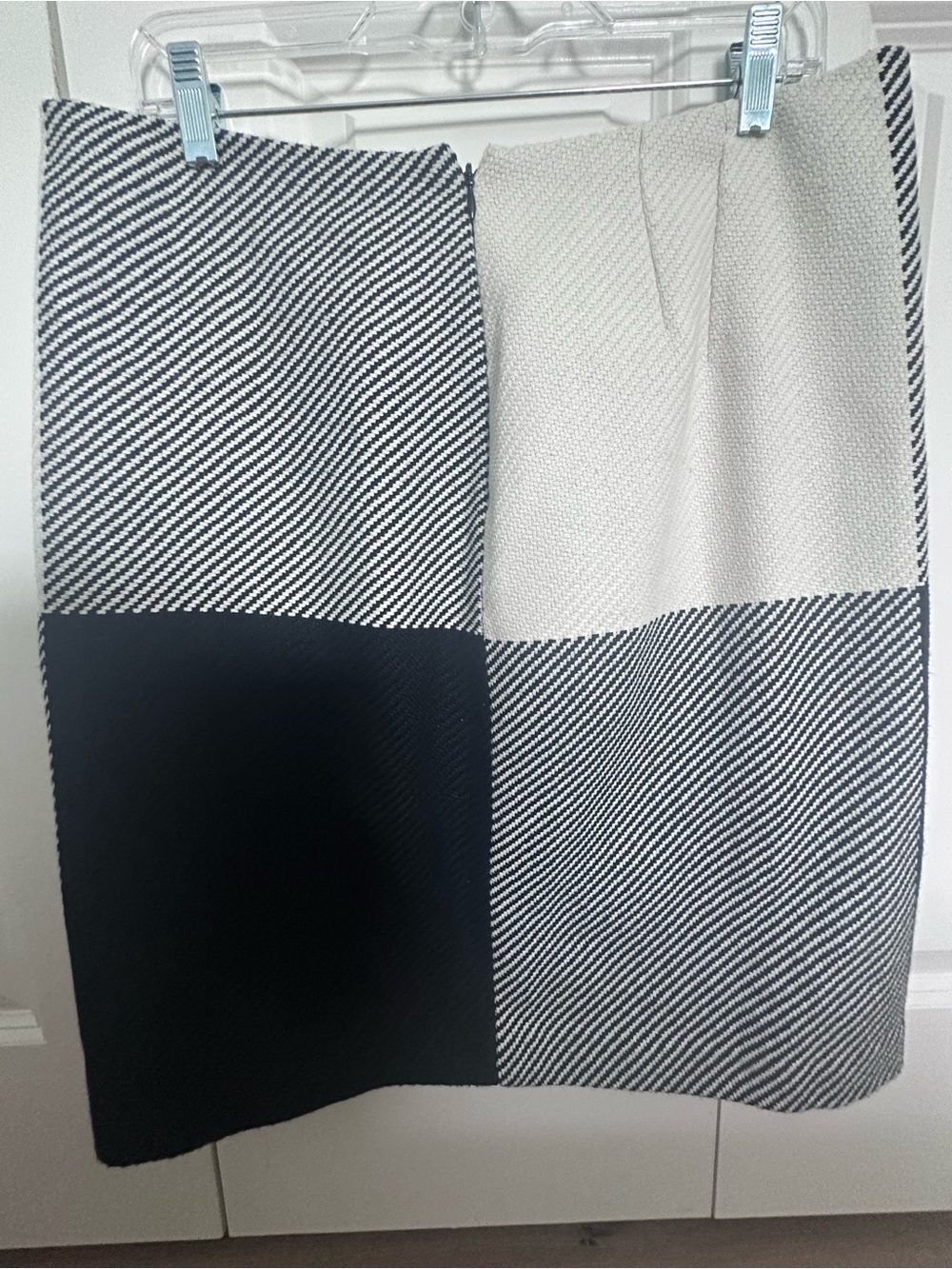 Talbots Black and White Block A-Line Skirt
